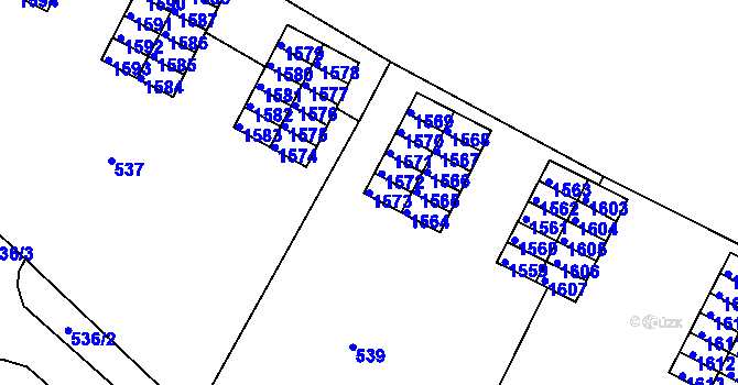 Parcela st. 1573 v KÚ Ostopovice, Katastrální mapa