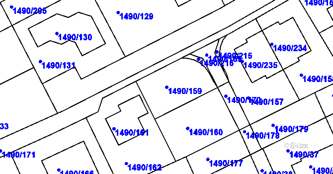 Parcela st. 1490/159 v KÚ Ostopovice, Katastrální mapa