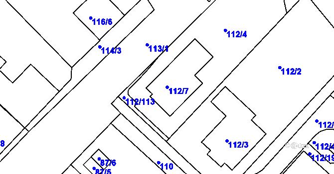 Parcela st. 112/7 v KÚ Ostopovice, Katastrální mapa