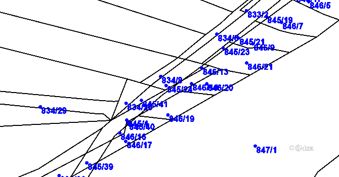 Parcela st. 845/26 v KÚ Ostopovice, Katastrální mapa