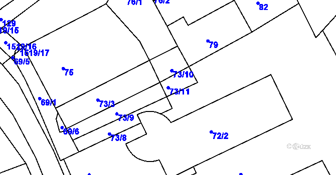 Parcela st. 73/11 v KÚ Ostopovice, Katastrální mapa