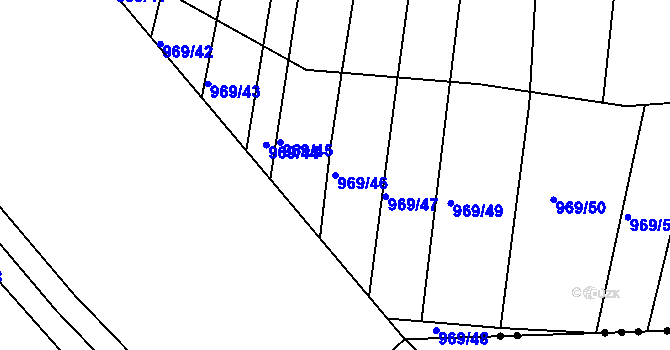 Parcela st. 969/46 v KÚ Ostopovice, Katastrální mapa