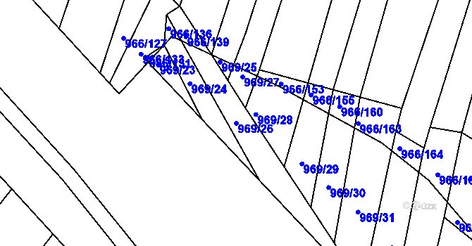 Parcela st. 969/26 v KÚ Ostopovice, Katastrální mapa