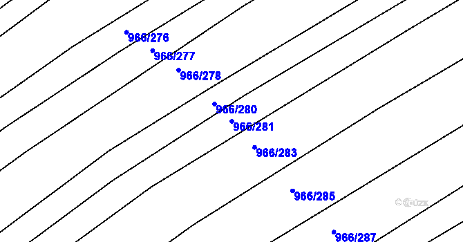 Parcela st. 966/281 v KÚ Ostopovice, Katastrální mapa