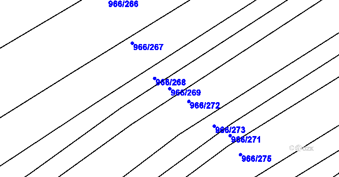 Parcela st. 966/269 v KÚ Ostopovice, Katastrální mapa
