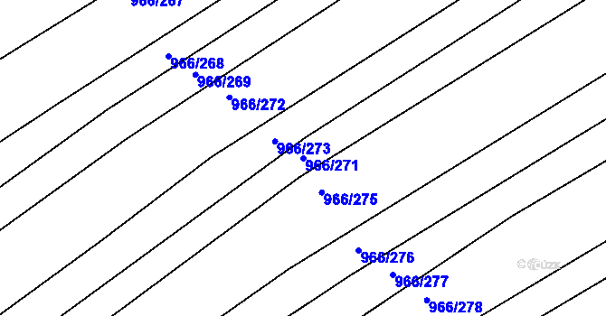 Parcela st. 966/271 v KÚ Ostopovice, Katastrální mapa