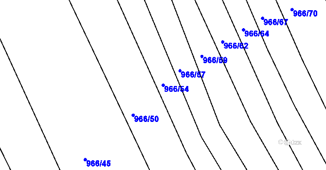 Parcela st. 966/54 v KÚ Ostopovice, Katastrální mapa