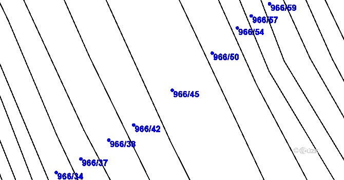 Parcela st. 966/45 v KÚ Ostopovice, Katastrální mapa