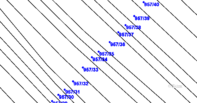 Parcela st. 957/35 v KÚ Ostopovice, Katastrální mapa