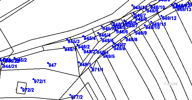 Parcela st. 948/4 v KÚ Ostopovice, Katastrální mapa