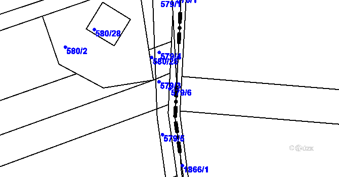 Parcela st. 579/6 v KÚ Ostopovice, Katastrální mapa