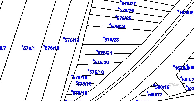 Parcela st. 576/21 v KÚ Ostopovice, Katastrální mapa
