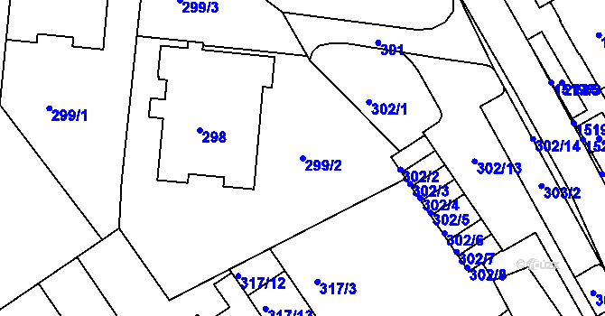 Parcela st. 299/2 v KÚ Ostopovice, Katastrální mapa