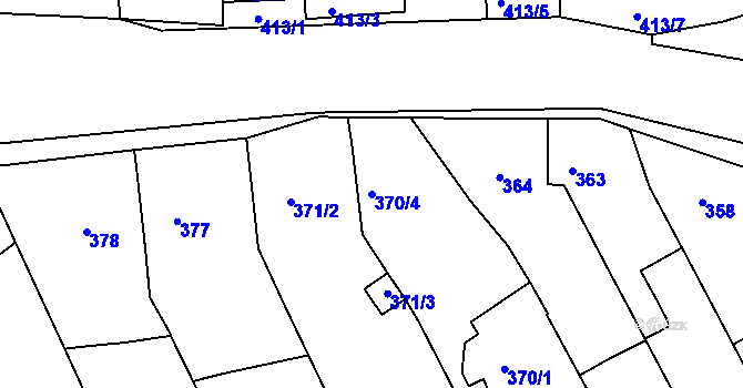 Parcela st. 370/4 v KÚ Ostopovice, Katastrální mapa