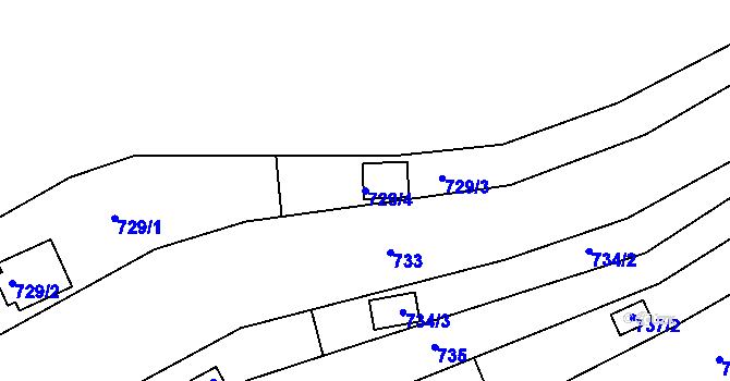 Parcela st. 729/4 v KÚ Ostopovice, Katastrální mapa