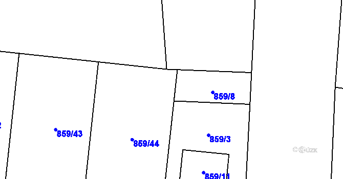 Parcela st. 859/13 v KÚ Ostrá, Katastrální mapa