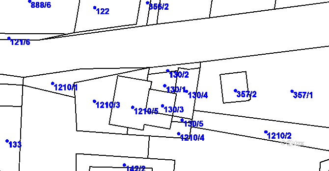 Parcela st. 130/1 v KÚ Ostrá, Katastrální mapa