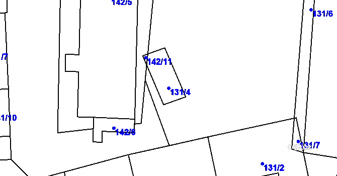 Parcela st. 131/4 v KÚ Ostrá, Katastrální mapa