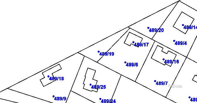 Parcela st. 489/19 v KÚ Ostrá, Katastrální mapa
