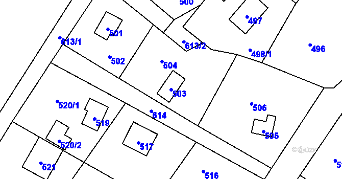 Parcela st. 503 v KÚ Ostrá, Katastrální mapa