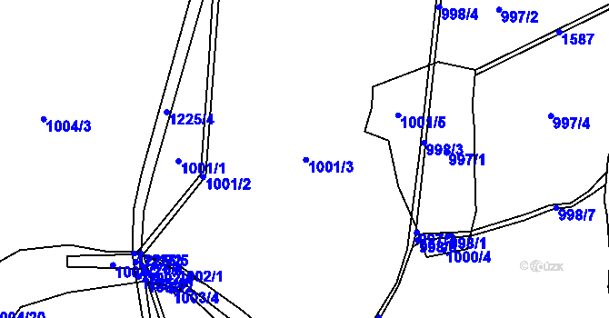 Parcela st. 1001 v KÚ Ostrá, Katastrální mapa