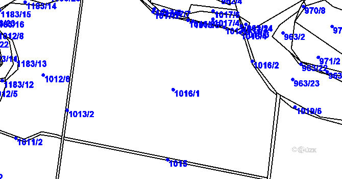 Parcela st. 1016 v KÚ Ostrá, Katastrální mapa