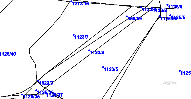 Parcela st. 1123 v KÚ Ostrá, Katastrální mapa