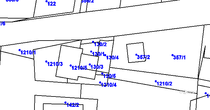 Parcela st. 130/4 v KÚ Ostrá, Katastrální mapa