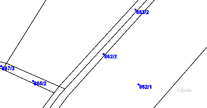 Parcela st. 862/2 v KÚ Ostrá, Katastrální mapa