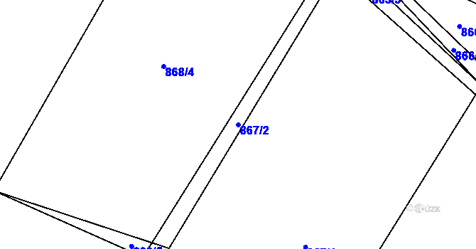 Parcela st. 867/2 v KÚ Ostrá, Katastrální mapa