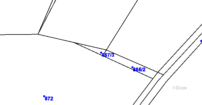 Parcela st. 867/3 v KÚ Ostrá, Katastrální mapa