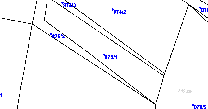 Parcela st. 875/1 v KÚ Ostrá, Katastrální mapa