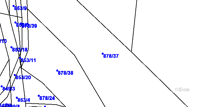 Parcela st. 878/37 v KÚ Ostrá, Katastrální mapa