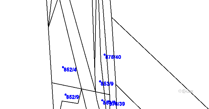Parcela st. 878/40 v KÚ Ostrá, Katastrální mapa