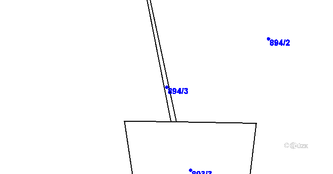 Parcela st. 894/3 v KÚ Ostrá, Katastrální mapa