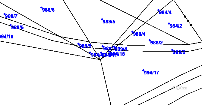 Parcela st. 994/41 v KÚ Ostrá, Katastrální mapa