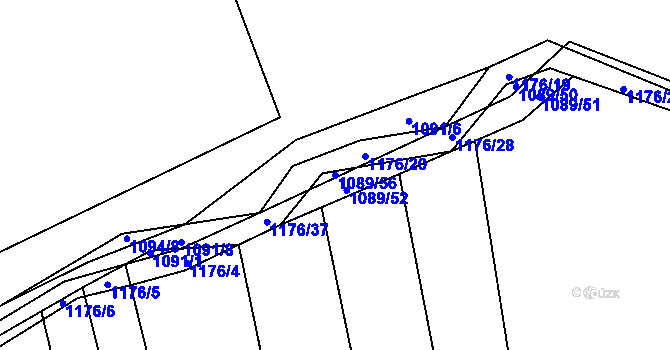 Parcela st. 1089/56 v KÚ Ostrá, Katastrální mapa