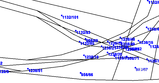Parcela st. 1132/85 v KÚ Ostrá, Katastrální mapa