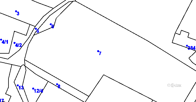 Parcela st. 7 v KÚ Ostrata, Katastrální mapa