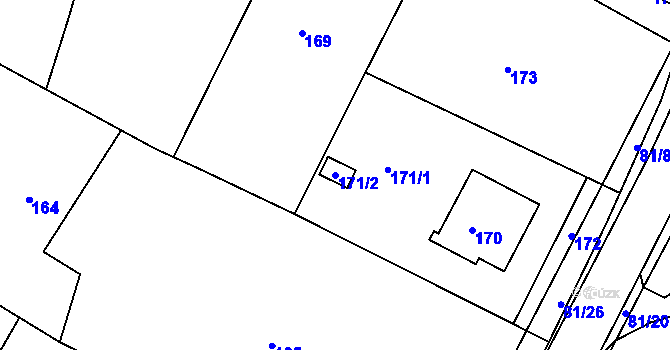 Parcela st. 171/2 v KÚ Ostrata, Katastrální mapa