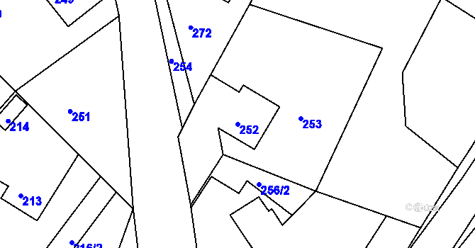 Parcela st. 252 v KÚ Ostrata, Katastrální mapa