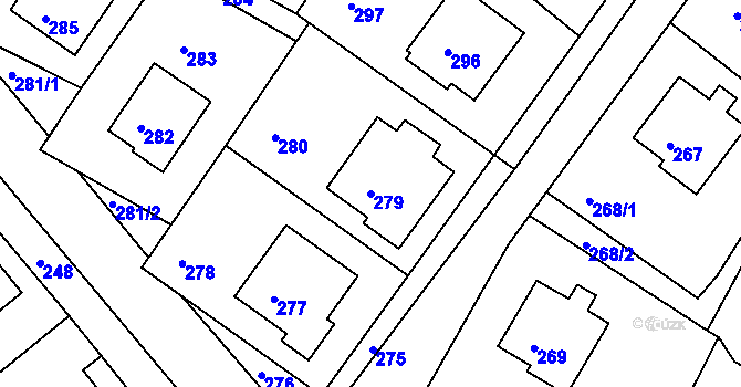 Parcela st. 279 v KÚ Ostrata, Katastrální mapa
