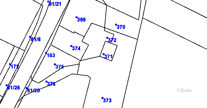 Parcela st. 371 v KÚ Ostrata, Katastrální mapa