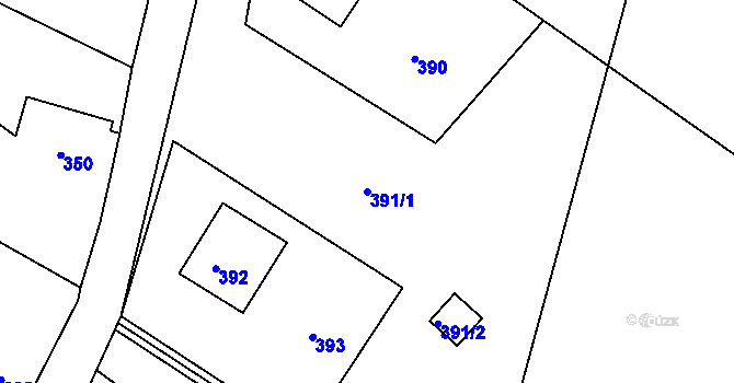 Parcela st. 391/1 v KÚ Ostrata, Katastrální mapa
