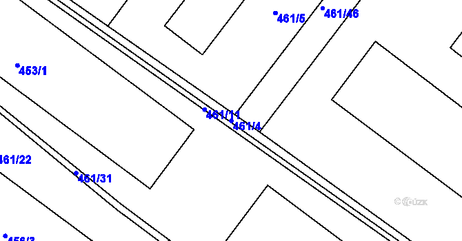 Parcela st. 461/4 v KÚ Ostrata, Katastrální mapa