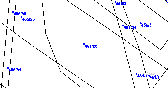 Parcela st. 461/20 v KÚ Ostrata, Katastrální mapa