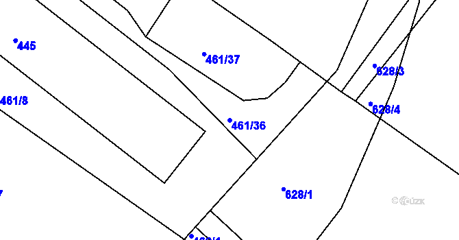 Parcela st. 461/36 v KÚ Ostrata, Katastrální mapa