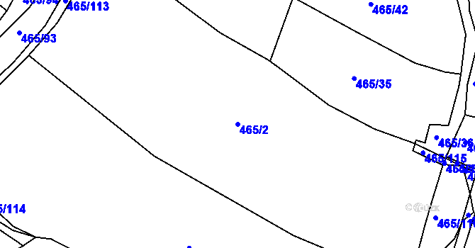 Parcela st. 465/2 v KÚ Ostrata, Katastrální mapa