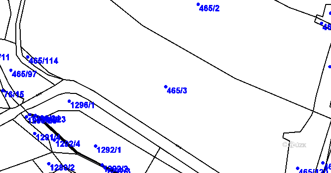 Parcela st. 465/3 v KÚ Ostrata, Katastrální mapa