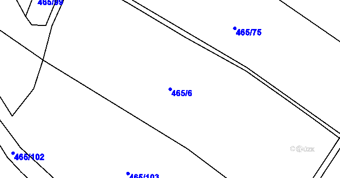 Parcela st. 465/6 v KÚ Ostrata, Katastrální mapa